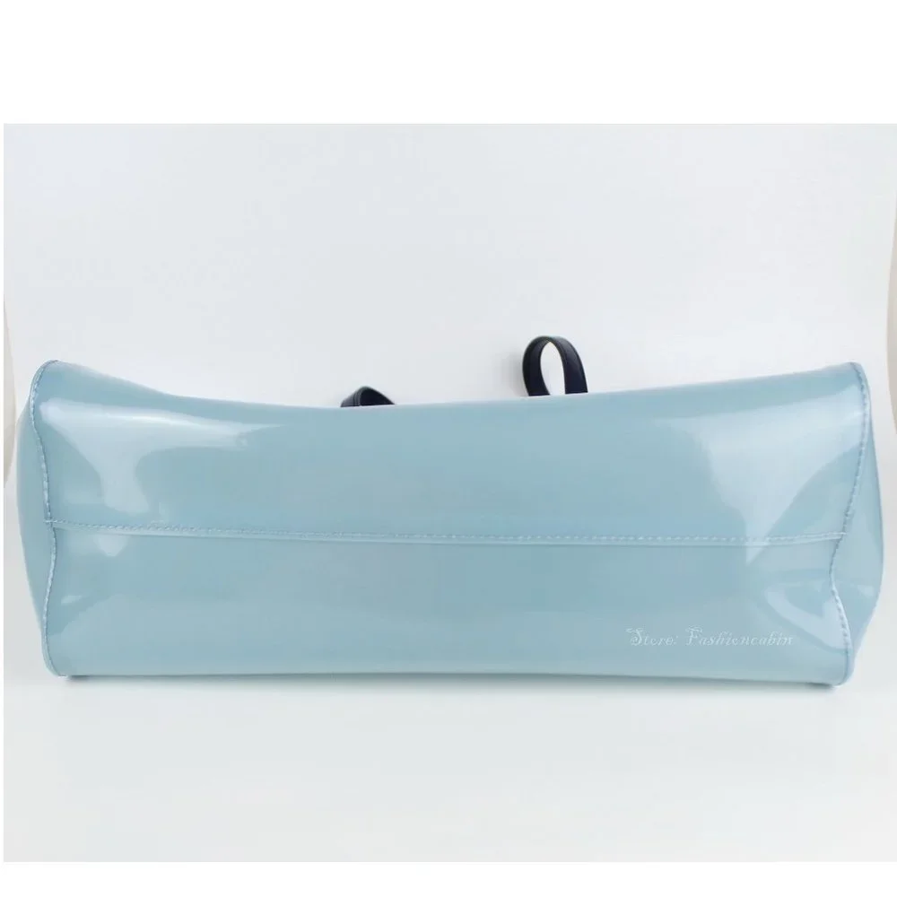 NWT Stella McCartney Blue Clear Logo PVC Tote, Blue
